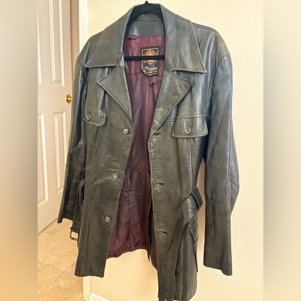 Rare Vintage 60s/70s Alexida Genuine Leather Coat Jacket